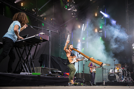 Nyon, Switzerland - 24 July 2019 :  concert of Australian singer-songwriter and multi-instrumentalist Xavier Ruddのeditorial素材