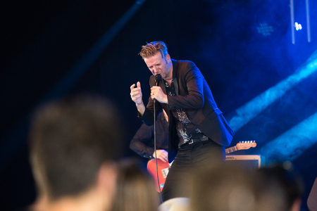 Nyon, Switzerland - 24 July 2019 :  concert of French singer-songwriter Bertrand Belinのeditorial素材