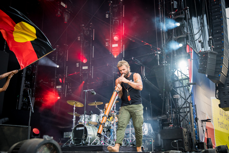 Nyon, Switzerland - 24 July 2019 :  concert of Australian singer-songwriter and multi-instrumentalist Xavier Ruddのeditorial素材
