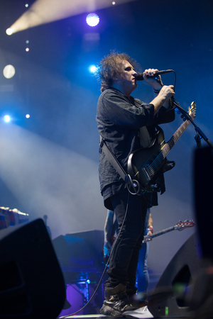 Nyon, Switzerland - 25 July 2019 :  concert of  British rock band The Cure whose leader is singer and musician Robert Smithのeditorial素材