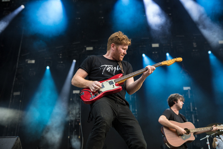 Nyon, Switzerland - 25 July 2019 :  concert of  Australian indie rock band Rolling Blackouts Coastal Feverのeditorial素材