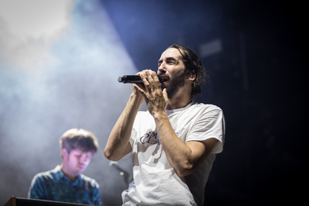 Nyon, Switzerland - 25 July 2019 :  concert of  French rap singer Lomepal
