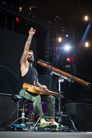 Nyon, Switzerland - 24 July 2019 :  concert of Australian singer-songwriter and multi-instrumentalist Xavier Ruddのeditorial素材