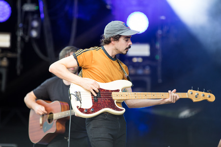 Nyon, Switzerland - 25 July 2019 :  concert of  Australian indie rock band Rolling Blackouts Coastal Feverのeditorial素材