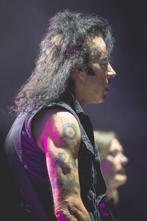 Nyon, Switzerland - 25 July 2019 :  concert of  British rock band The Cure whose leader is singer and musician Robert Smithのeditorial素材