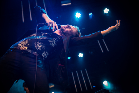 Nyon, Switzerland - 24 July 2019 :  concert of French singer-songwriter Bertrand Belinのeditorial素材