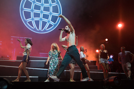 Nyon, Switzerland - 25 July 2019 :  concert of  French rap singer Lomepal
