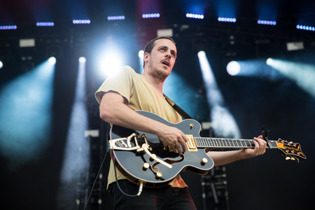 Nyon, Switzerland - 25 July 2019 :  concert of  Australian indie rock band Rolling Blackouts Coastal...