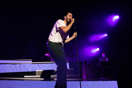 Nyon, Switzerland - 25 July 2019 :  concert of  French rap singer Lomepalのeditorial素材