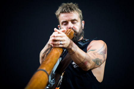 Nyon, Switzerland - 24 July 2019 :  concert of Australian singer-songwriter and multi-instrumentalist Xavier Ruddのeditorial素材