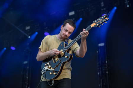 Nyon, Switzerland - 25 July 2019 :  concert of  Australian indie rock band Rolling Blackouts Coastal Feverのeditorial素材