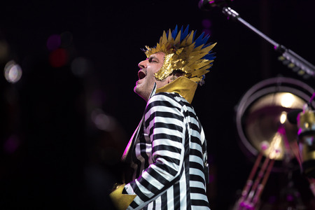 Nyon, Switzerland - 24 July 2019 :  concert of extravagant French singer-songwriter and guitarist Matthieu Chedid called âM-のeditorial素材