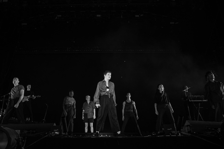 Nyon, Switzerland - 23 July 2019: concert of French singer Christine and the Queens at Paleo Festivalのeditorial素材