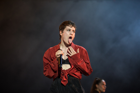 Nyon, Switzerland - 23 July 2019: concert of French singer Christine and the Queens at Paleo...