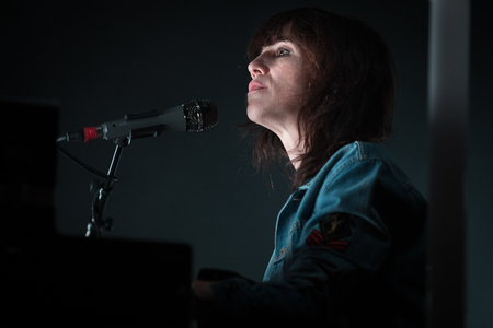 Nyon, Switzerland - 23 July 2019: concert of French singer  Charlotte Gainsbourg at Paleo Festival. She is the daughter of French singer and song writer Serge Gainsbourgのeditorial素材