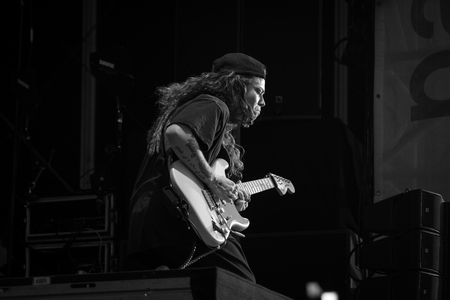 Nyon, Switzerland - 23 July 2019: concert of Australian singer-songwriter and multi-instrumentalist Tash Sultana at Paleo Festivalのeditorial素材