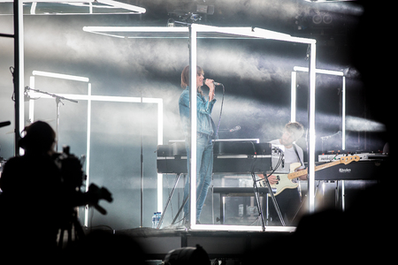 Nyon, Switzerland - 23 July 2019: concert of French singer  Charlotte Gainsbourg at Paleo Festival. She is the daughter of French singer and song writer Serge Gainsbourgのeditorial素材