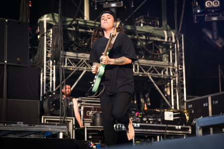 Nyon, Switzerland - 23 July 2019: concert of Australian singer-songwriter and multi-instrumentalist Tash Sultana at Paleo Festivalのeditorial素材