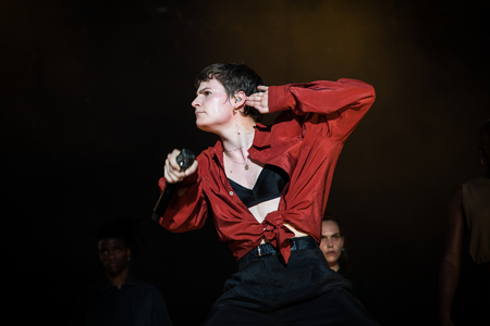 Nyon, Switzerland - 23 July 2019: concert of French singer Christine and the Queens at Paleo Festivalのeditorial素材
