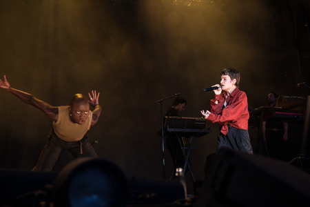 Nyon, Switzerland - 23 July 2019: concert of French singer Christine and the Queens at Paleo...