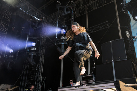 Nyon, Switzerland - 23 July 2019: concert of Australian singer-songwriter and multi-instrumentalist Tash Sultana at Paleo Festivalのeditorial素材