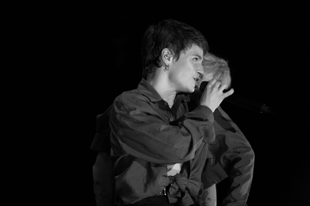 Nyon, Switzerland - 23 July 2019: concert of French singer Christine and the Queens at Paleo Festivalのeditorial素材