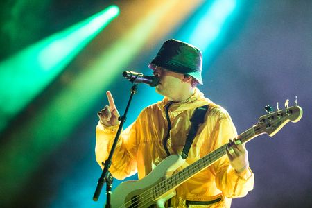 Nyon, Switzerland - 23 July 2019: concert of American band Twenty One Pilots at Paleo Festival. Twenty Ã¸ne pilÃ¸ts is an American musical duo made of singer, guitarist/ bass player and pianist Tyler Joseph and drummer/percussionist and trumpeter Josh Dunのeditorial素材