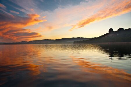 Sunset at Summer Palaceの写真素材