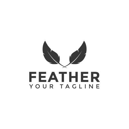 Feather Logo Design Templateのイラスト素材