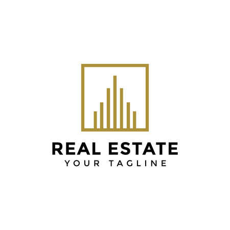 Illustration of Abstract Simple Elegant Real Estate Logo Line Design Template For Your Companyのイラスト素材