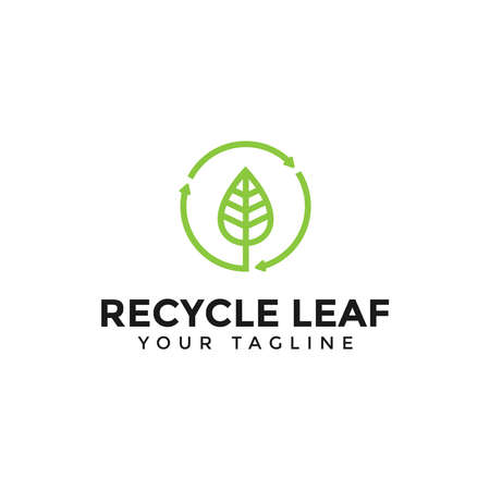 Circle Recycle Leaf Logo Design Template Illustrationのイラスト素材