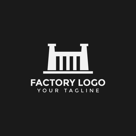 Simple Factory Building Industry Logo Design Templateのイラスト素材