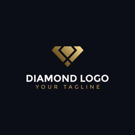 Abstract Elegant Diamond Jewelry Logo Design Templateのイラスト素材