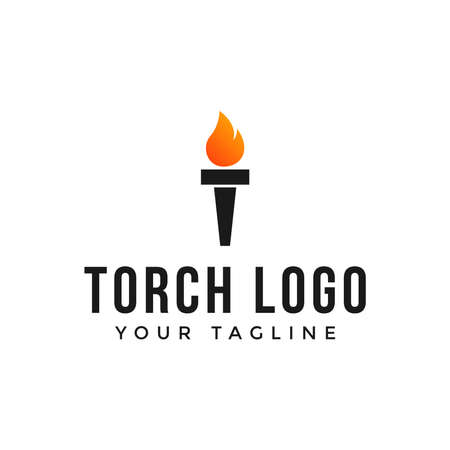 Flame Fire Torch Logo Design Templateのイラスト素材