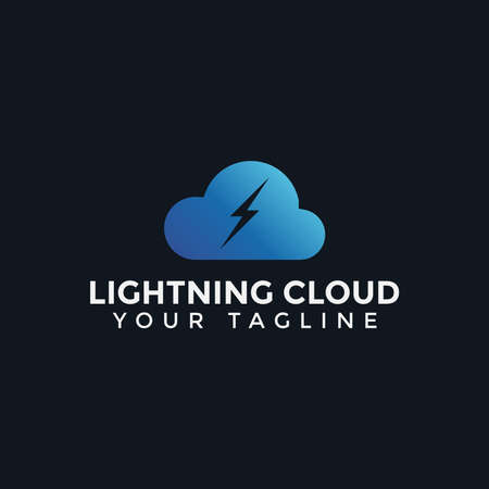 Cloud and Lightning Thunder Electric Power Logo Design Templateのイラスト素材