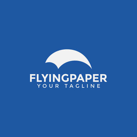 Flying Paper Book Accounting Logo Design Templateのイラスト素材