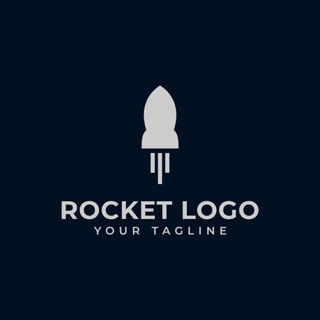 Simple Rocket Launch, Spaceship Logo Design Templateのイラスト素材
