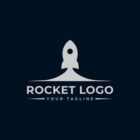 Simple Rocket Launch, Spaceship Logo Design Templateのイラスト素材