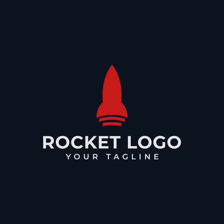 Simple Rocket Launch, Spaceship Logo Design Templateのイラスト素材