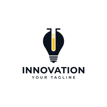 Light Bulb Lamp and Lab Science, Creative, Innovation Logo Designのイラスト素材