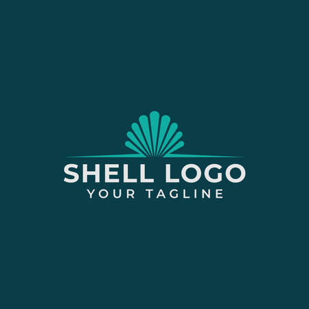 Sea Shell Pearl, Oyster, Seafood, Restaurant Logo Design Templateのイラスト素材
