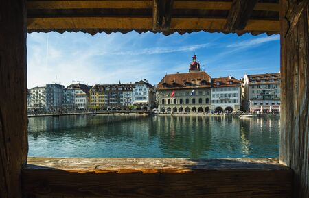 March 30, 2017: Landscape view of Switzerland - Lucerneのeditorial素材