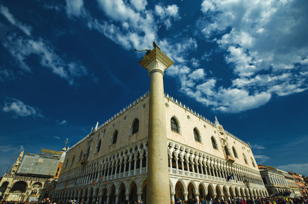 April 2, 2017: Exterior view of an ancient architectural building in Veniceのeditorial素材
