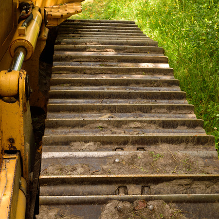 Closeup of Dozer Track Padsの写真素材