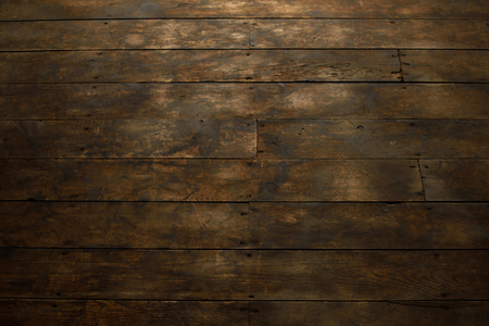 Closeup of Worn Wood Plank Flooringの写真素材