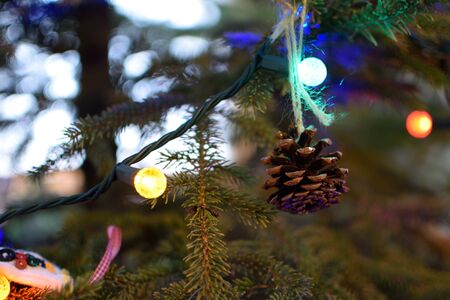 Homemade Cone Ornament on Tree