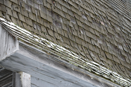 Cedar Shake Barn Roof in Winter