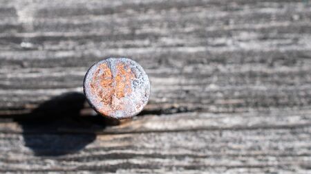Cloesup of Rusty Nail on Old Barn Wood