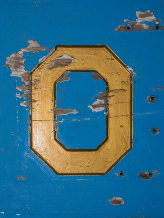 Letter O on Wooden Signの写真素材