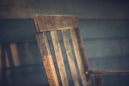 Weathered Rocking Chair on Porchの写真素材